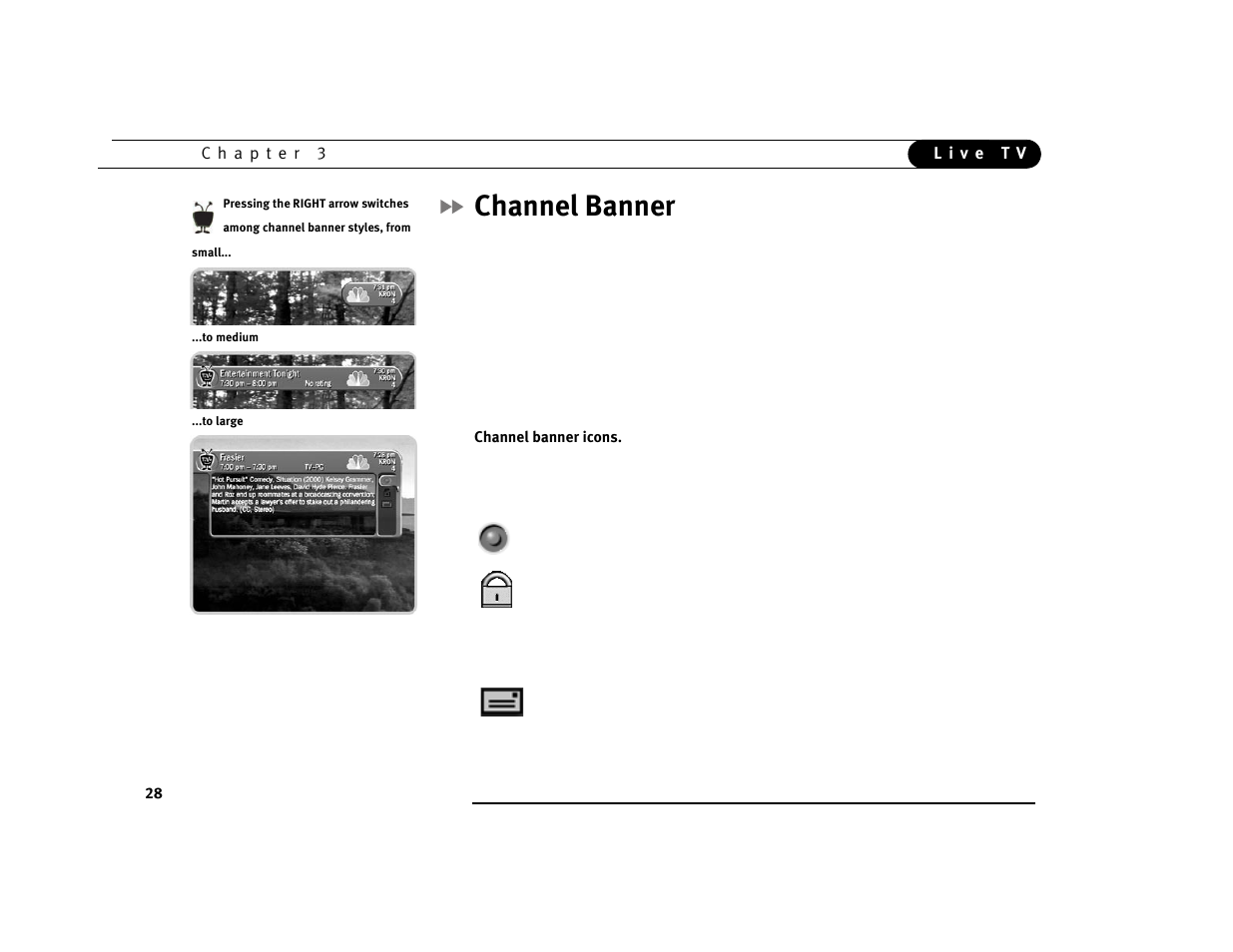 Channel banner | Sony SVR-2000 User Manual | Page 35 / 107