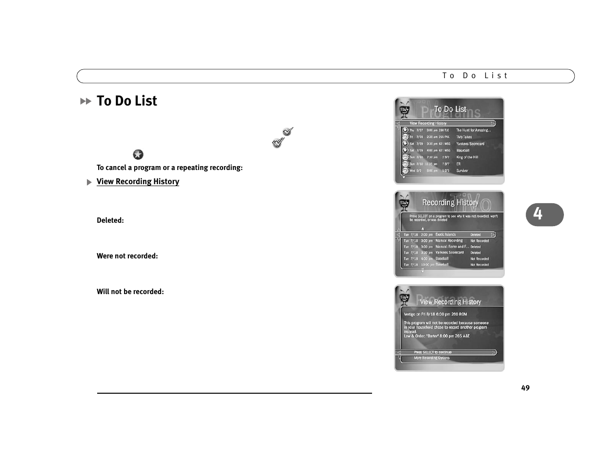 To do list | Sony SVR-2000 User Manual | Page 56 / 107