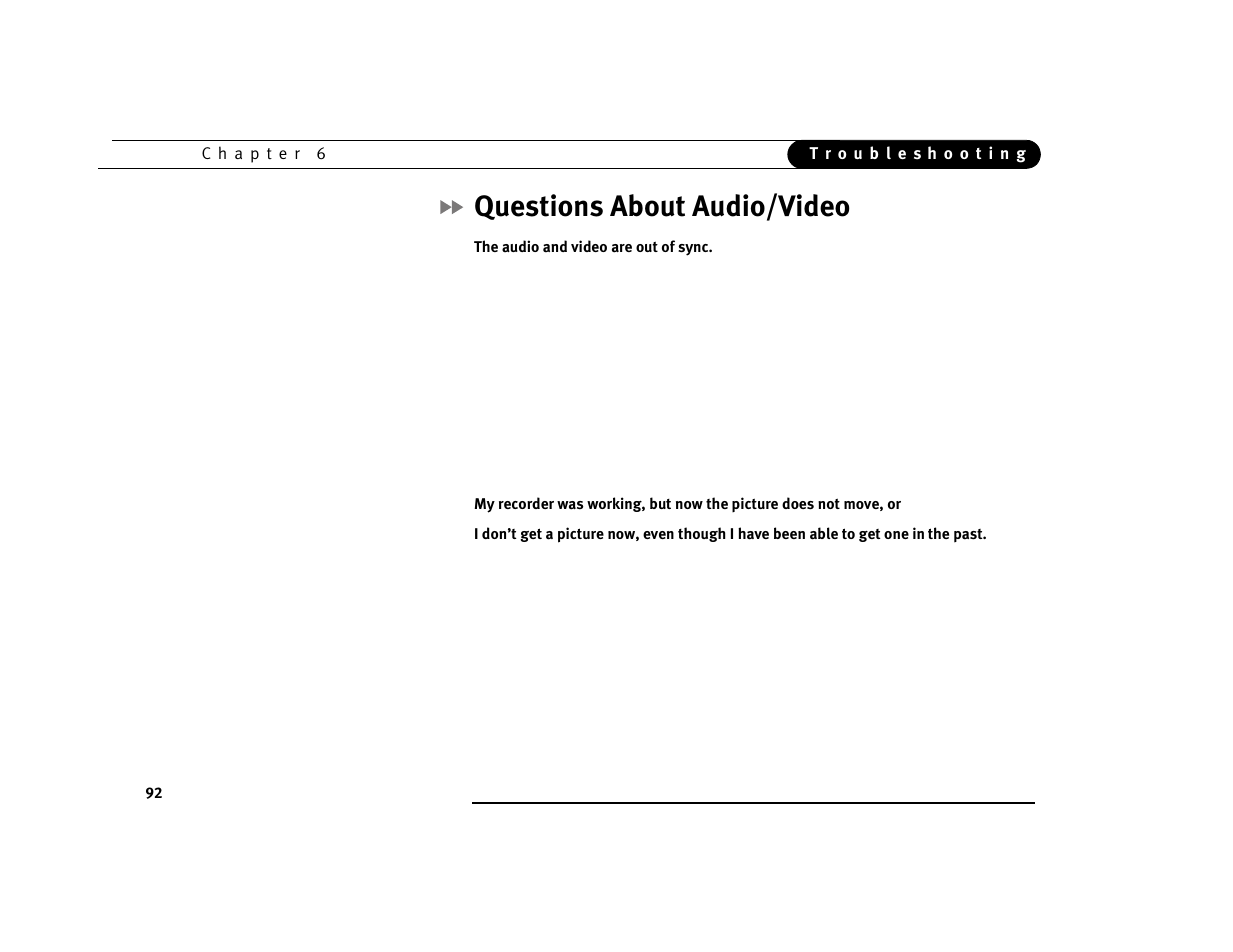 Questions about audio/video | Sony SVR-2000 User Manual | Page 99 / 107