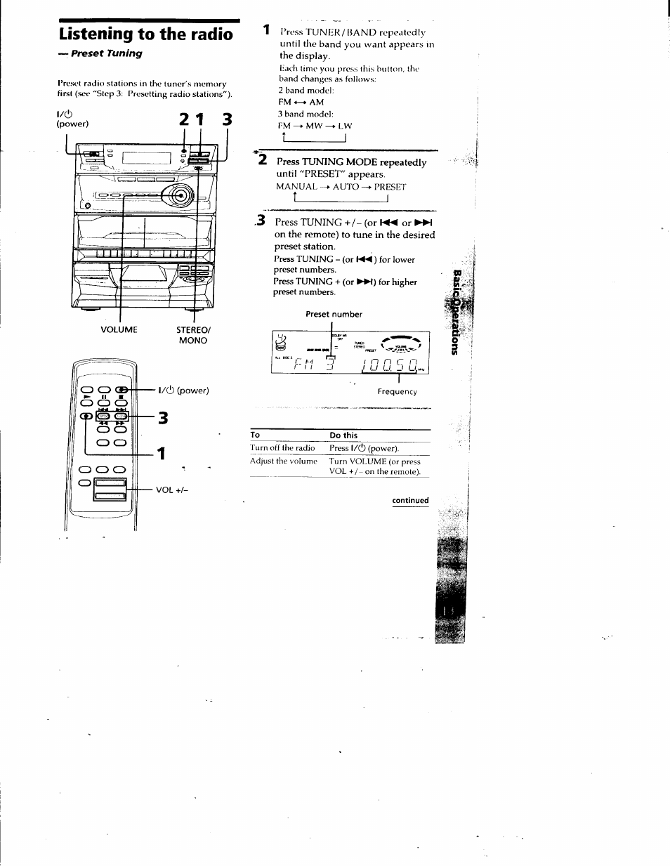 Listening to the radio | Sony LBT-G2500 User Manual | Page 13 / 35