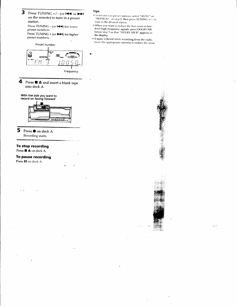 To stop recording, To pause recording | Sony LBT-G2500 User Manual | Page 15 / 35