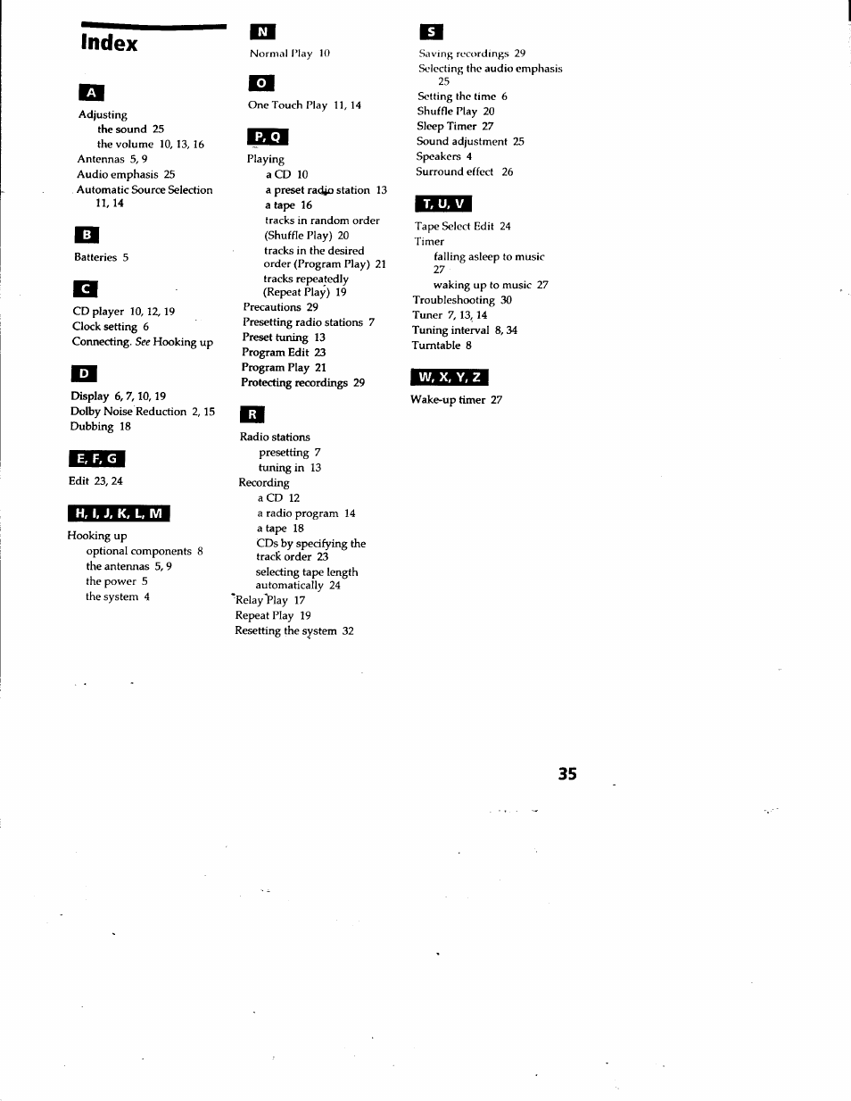 Index | Sony LBT-G2500 User Manual | Page 35 / 35