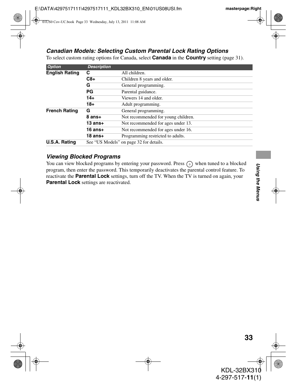 Sony KDL-32BX310 User Manual | Page 33 / 50