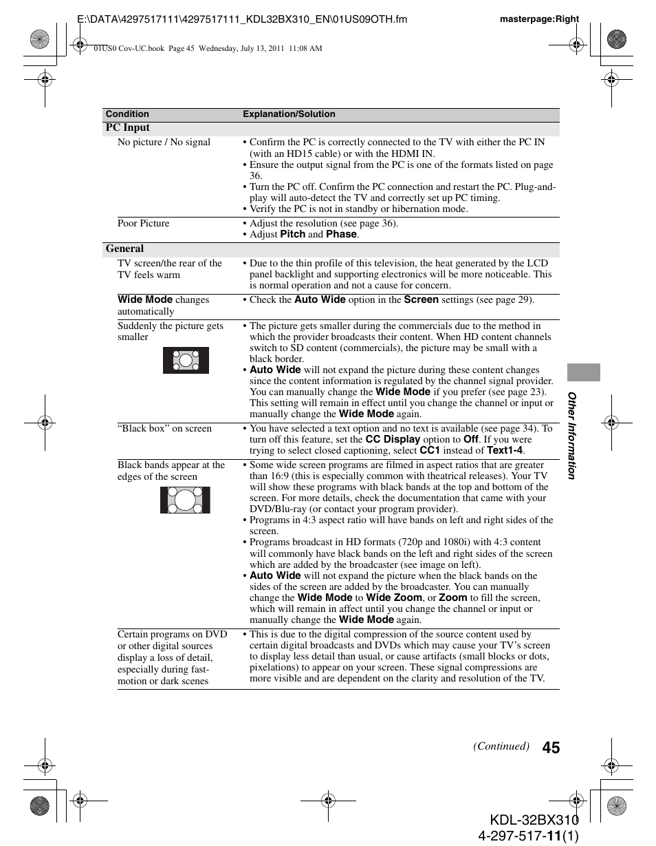 Sony KDL-32BX310 User Manual | Page 45 / 50