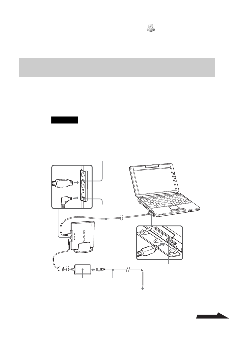 Raccordement du graveur à votre, Ordinateur portable via le câble i.link fourni | Sony PCGA-DDRW1 User Manual | Page 125 / 168