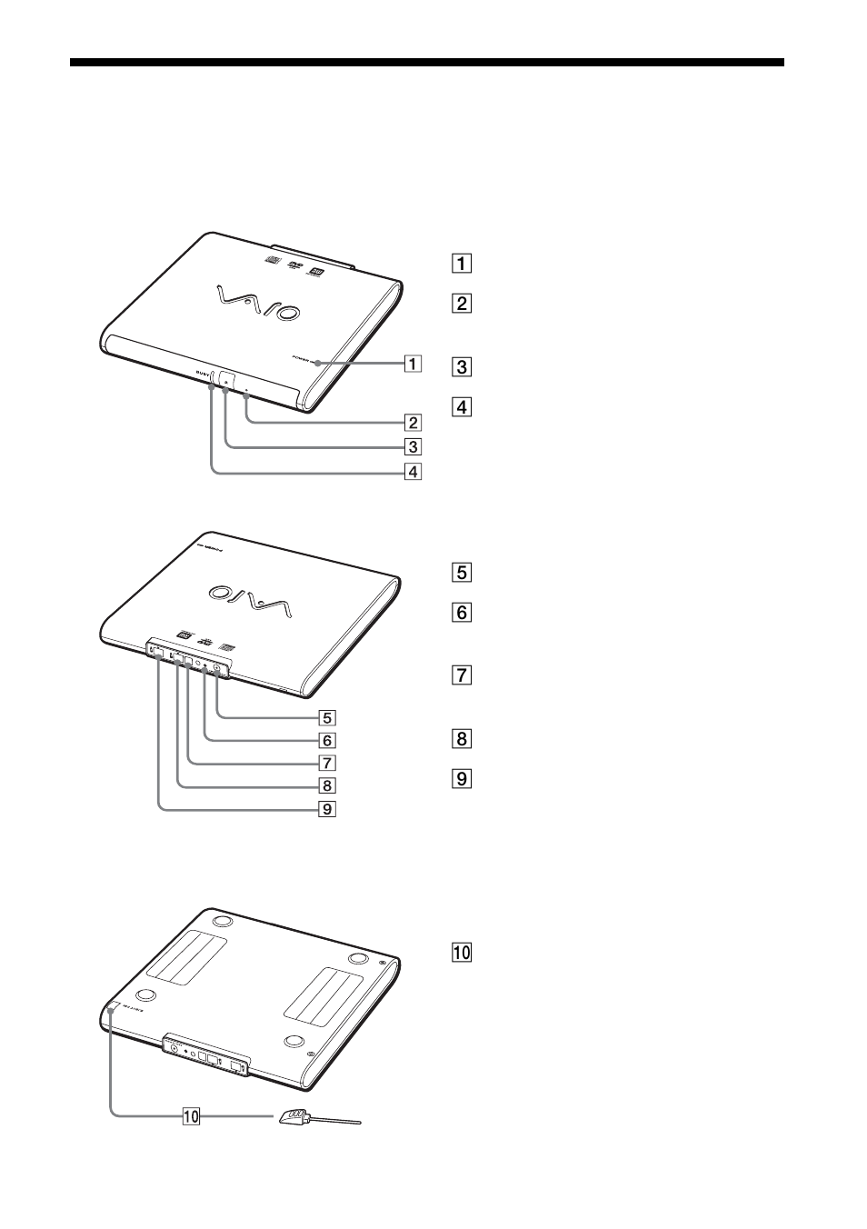 Lage und funktion der teile und bedienelemente, Lage und funktion der teile und, Bedienelemente | Sony PCGA-DDRW1 User Manual | Page 65 / 168