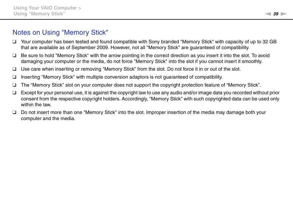 Sony VPCM111AX User Manual | Page 39 / 131