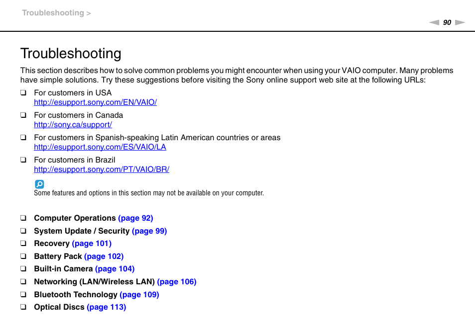 Troubleshooting | Sony VPCM111AX User Manual | Page 90 / 131