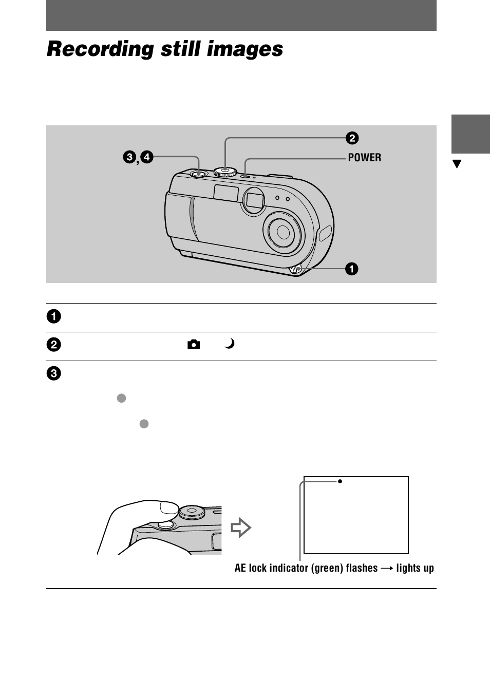 Recording still images | Sony DSC-P20 User Manual | Page 19 / 88