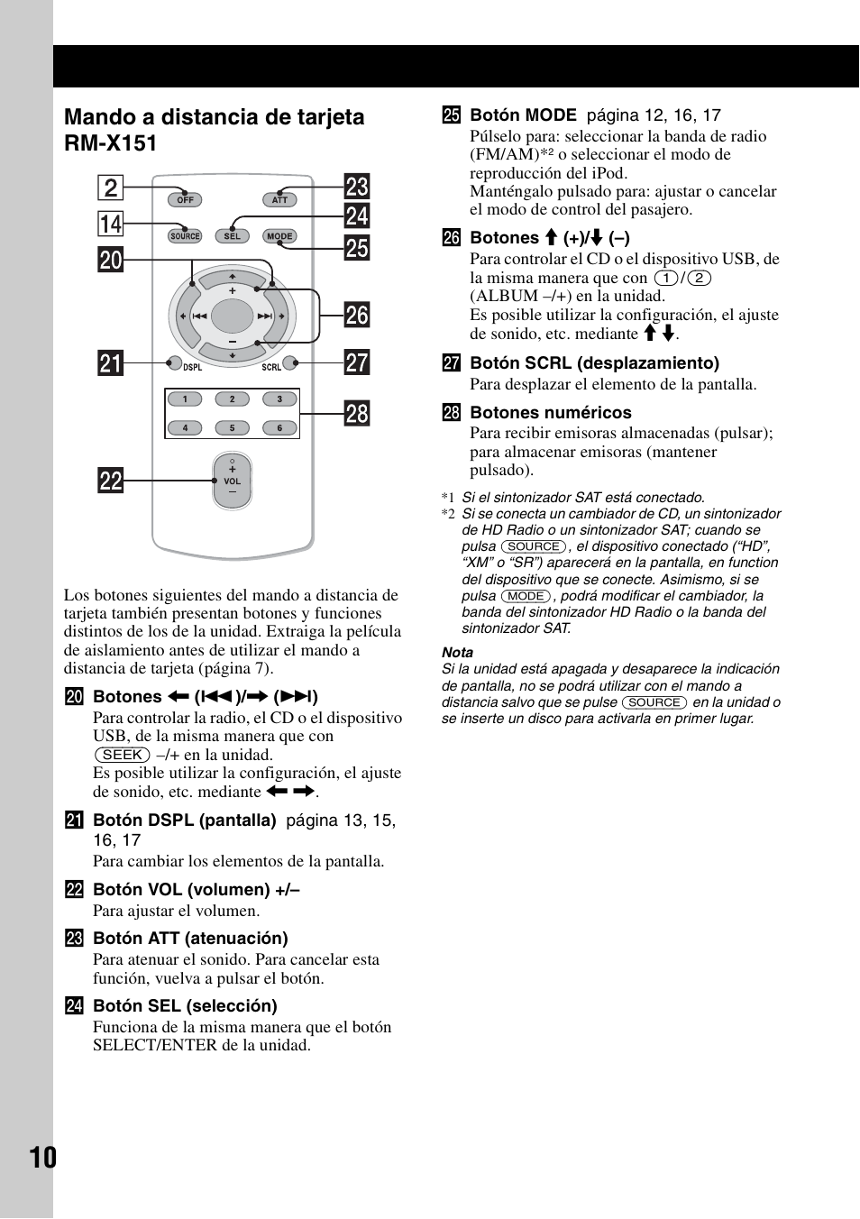 Mando a distancia de tarjeta rm-x151 | Sony CDX-H910UI User Manual | Page 60 / 132