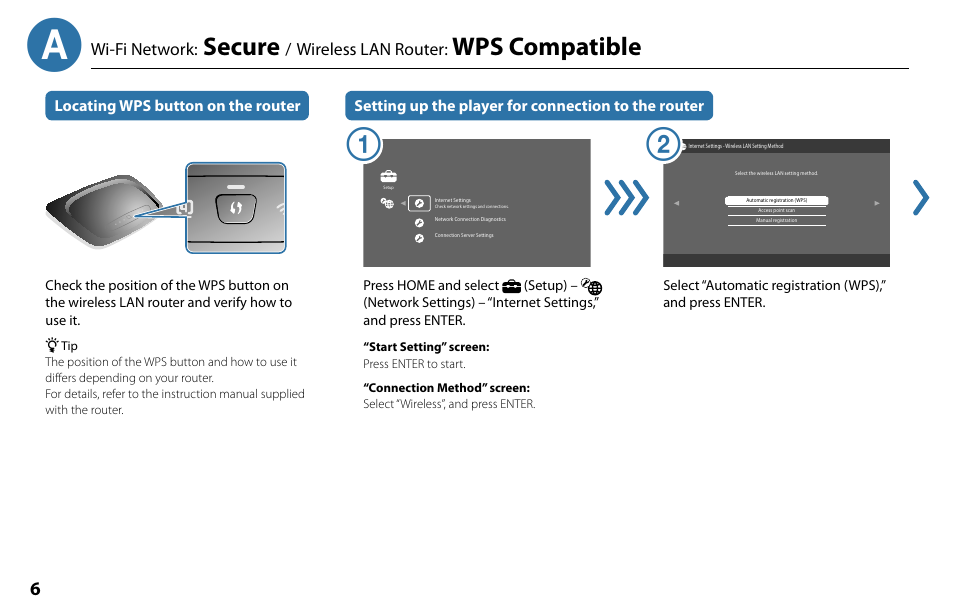 Secure, Wps compatible | Sony BDP-S1000ES User Manual | Page 6 / 16