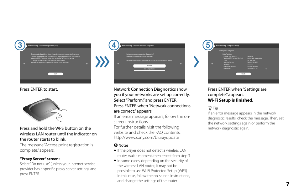 Press enter to start | Sony BDP-S1000ES User Manual | Page 7 / 16