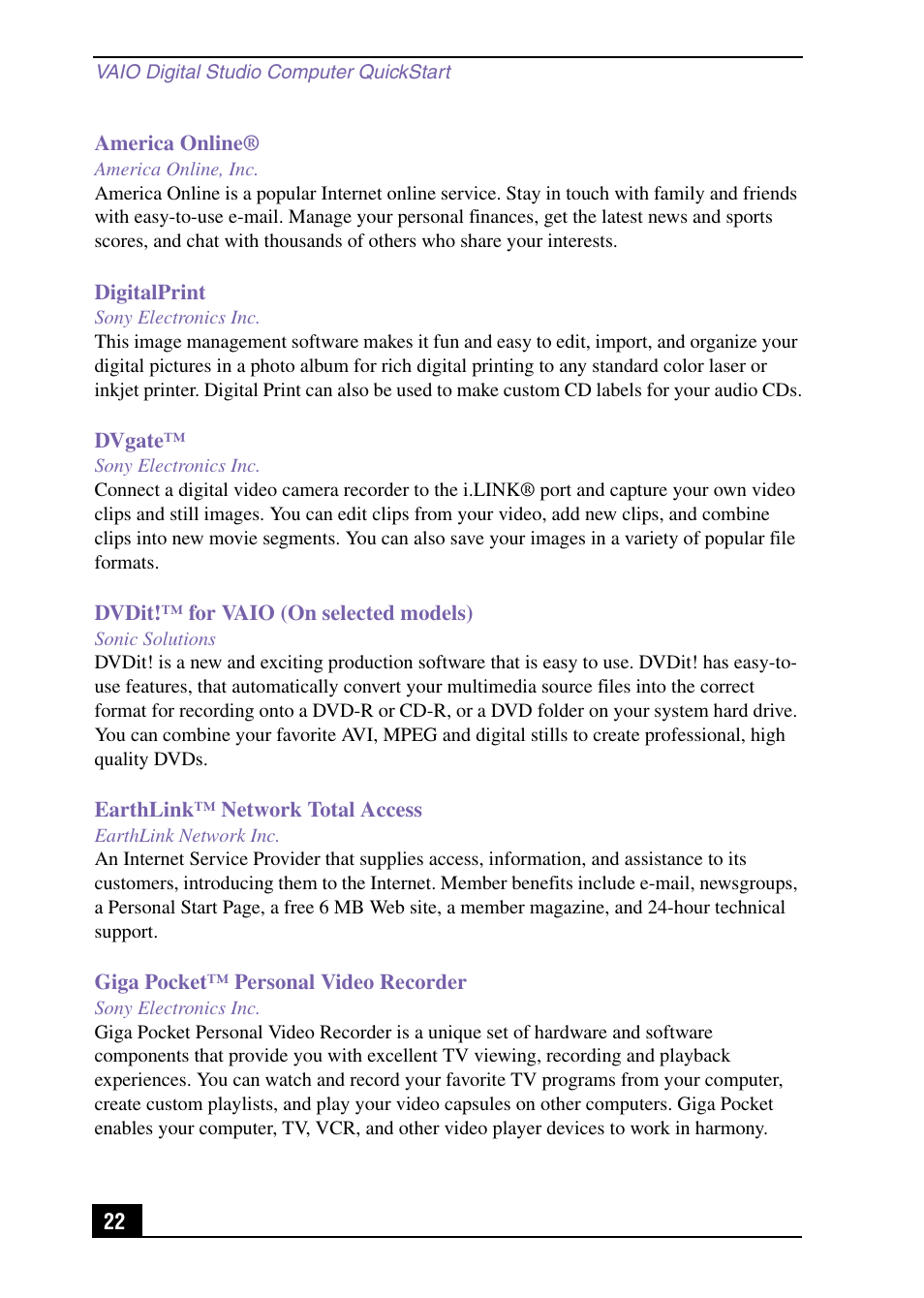 Sony PCV-RX590G User Manual | Page 22 / 28
