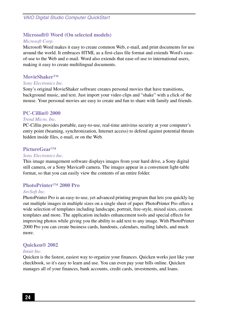 Sony PCV-RX590G User Manual | Page 24 / 28