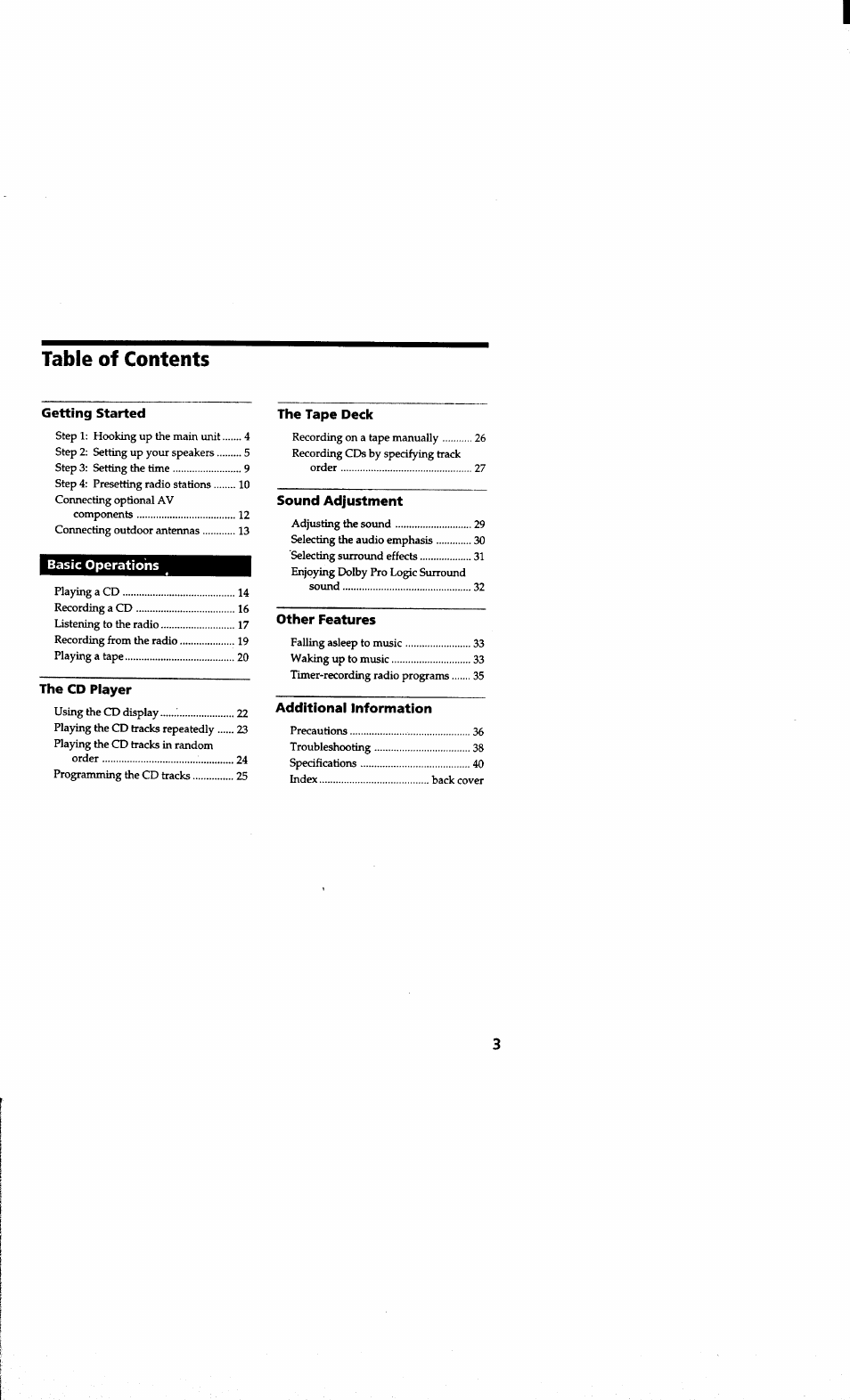 Sony MHC-RXD6AV User Manual | Page 3 / 44