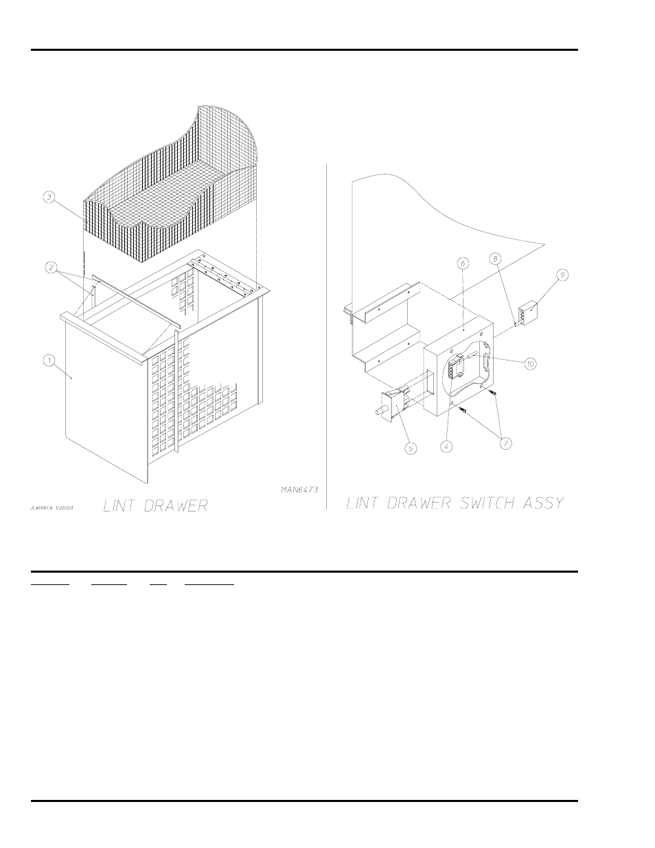 Lint drawer / lint drawer switch assembly | American Dryer Corp. D75 User Manual | Page 14 / 42