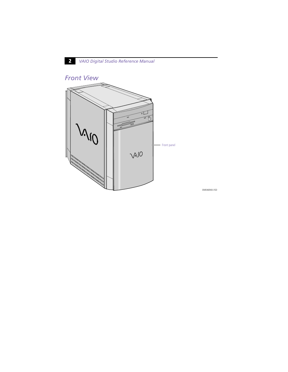 Front view | Sony PCV-E314DS User Manual | Page 10 / 114