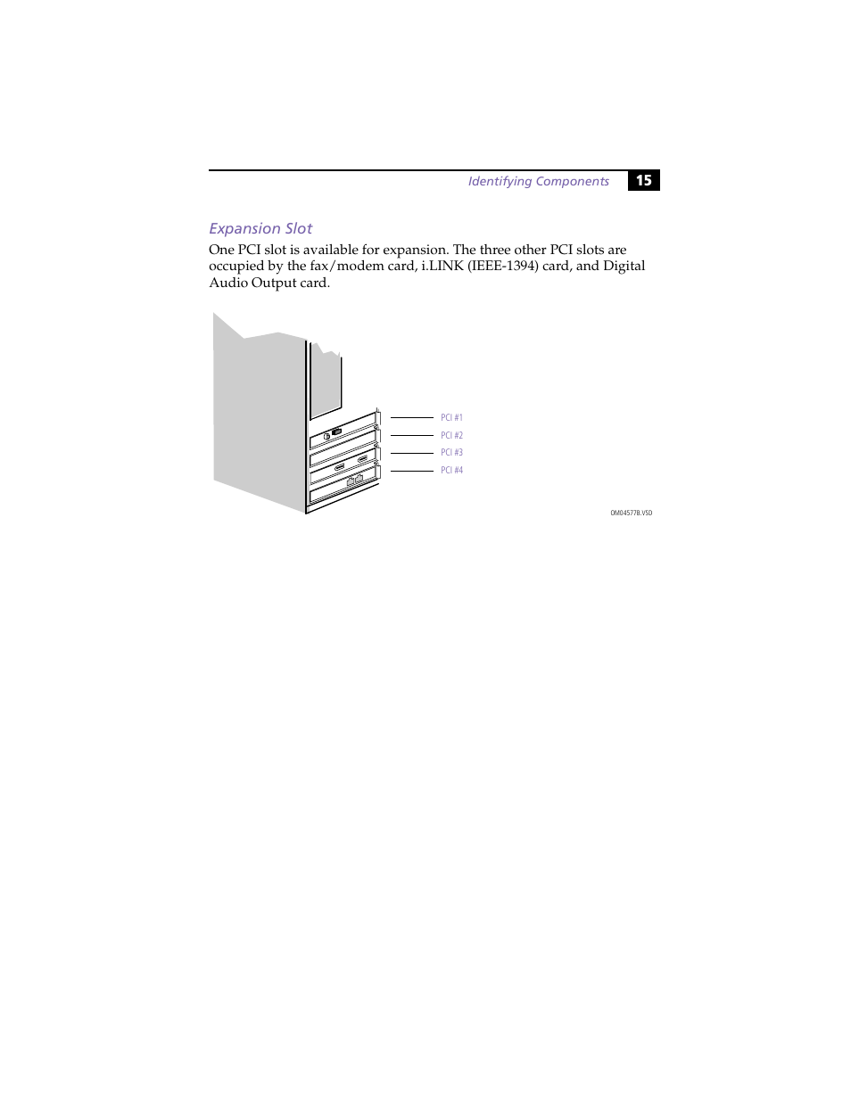 Expansion slot, 15 expansion slot | Sony PCV-E314DS User Manual | Page 23 / 114