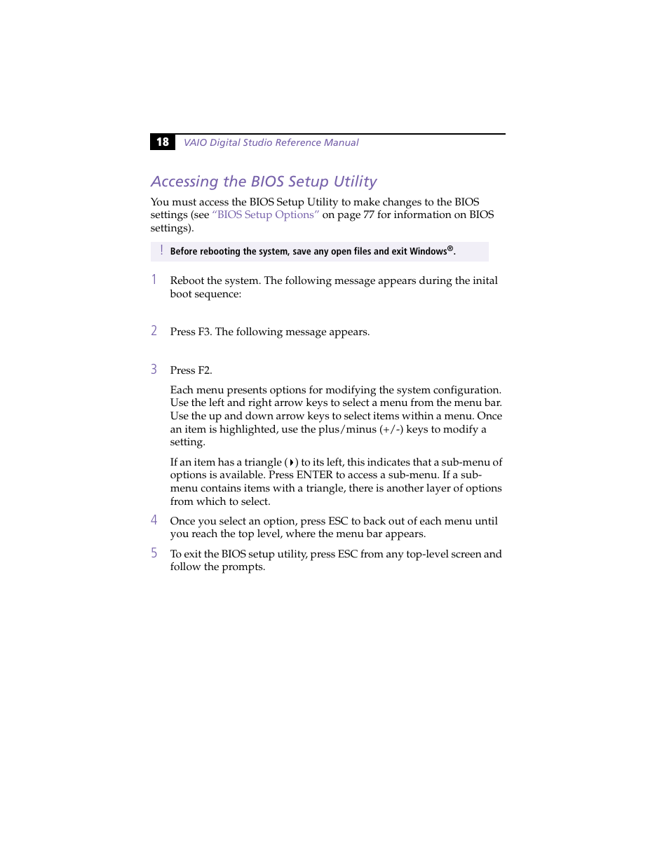 Accessing the bios setup utility | Sony PCV-E314DS User Manual | Page 26 / 114