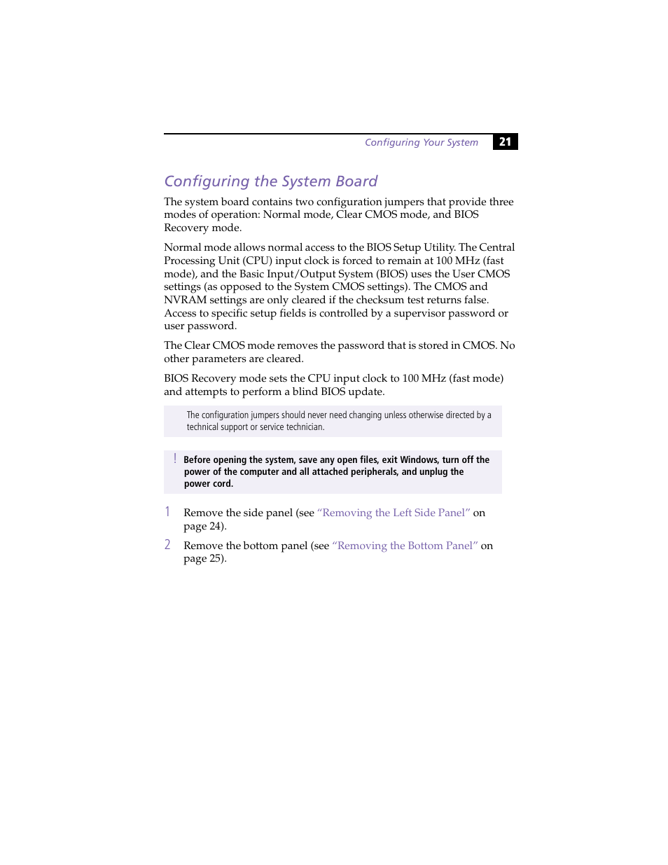 Configuring the system board | Sony PCV-E314DS User Manual | Page 29 / 114