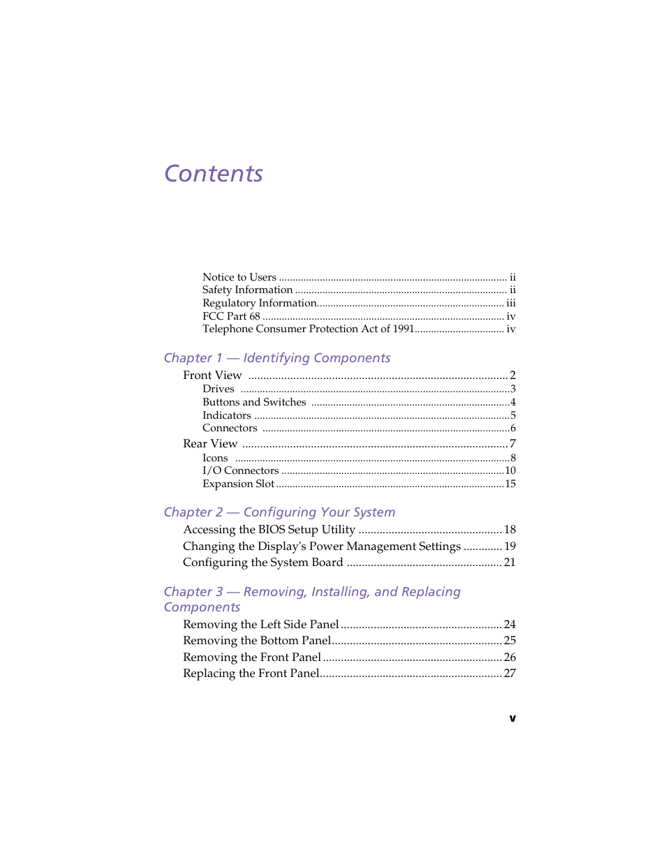 Sony PCV-E314DS User Manual | Page 5 / 114