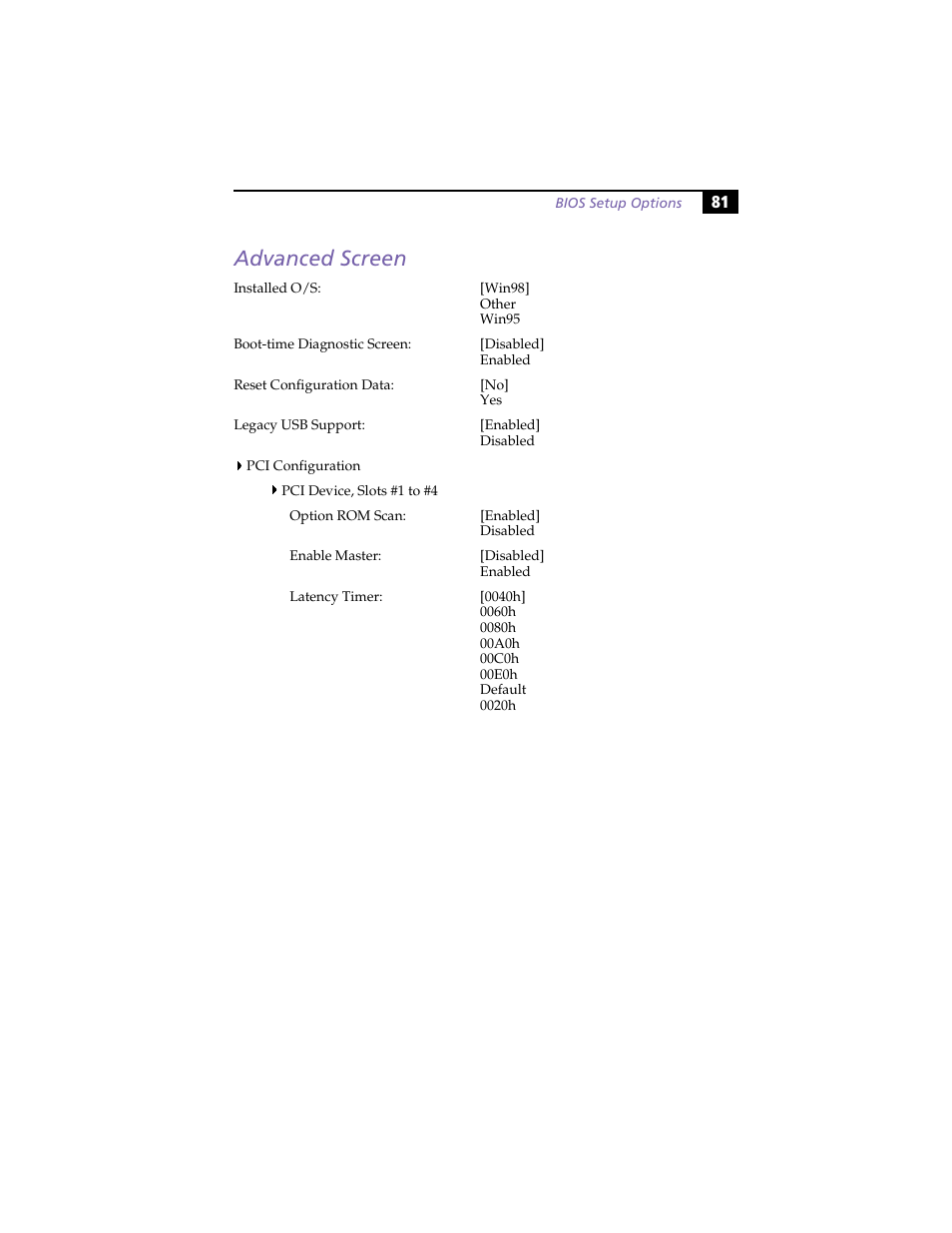 Advanced screen | Sony PCV-E314DS User Manual | Page 89 / 114