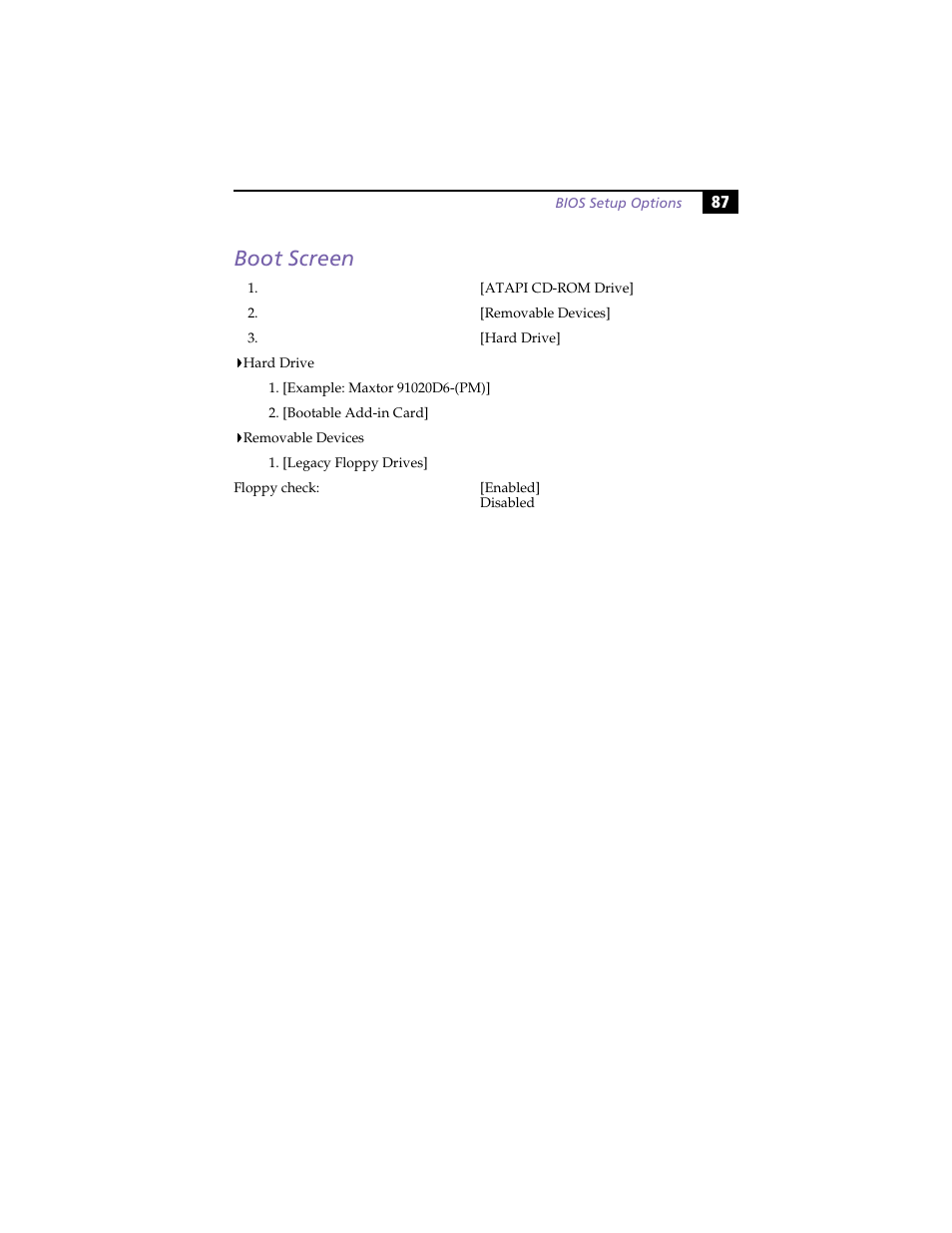 Boot screen | Sony PCV-E314DS User Manual | Page 95 / 114