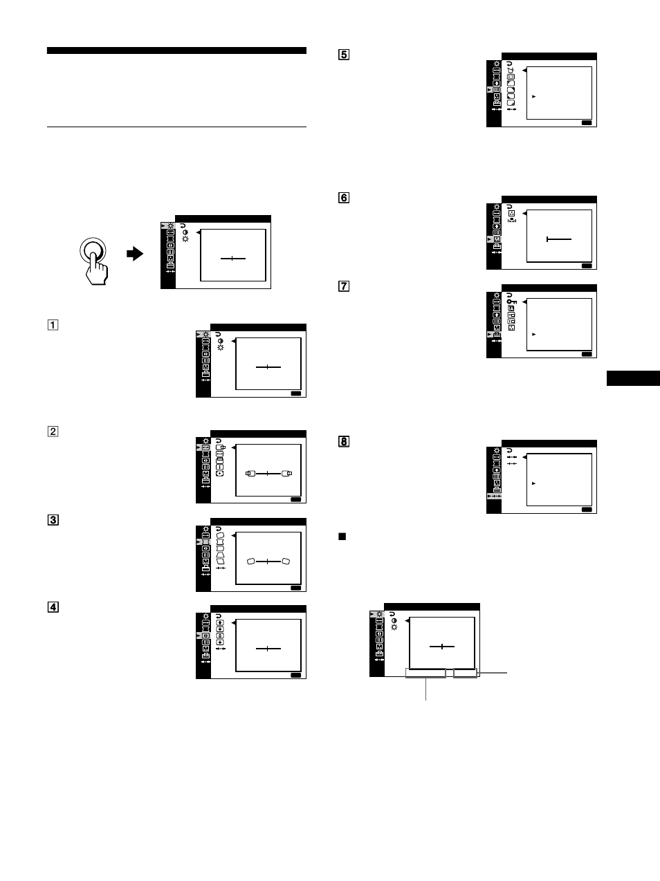 Customizing your monitor, Navigating the menu, Menu | Sony CPD-G520 User Manual | Page 9 / 64