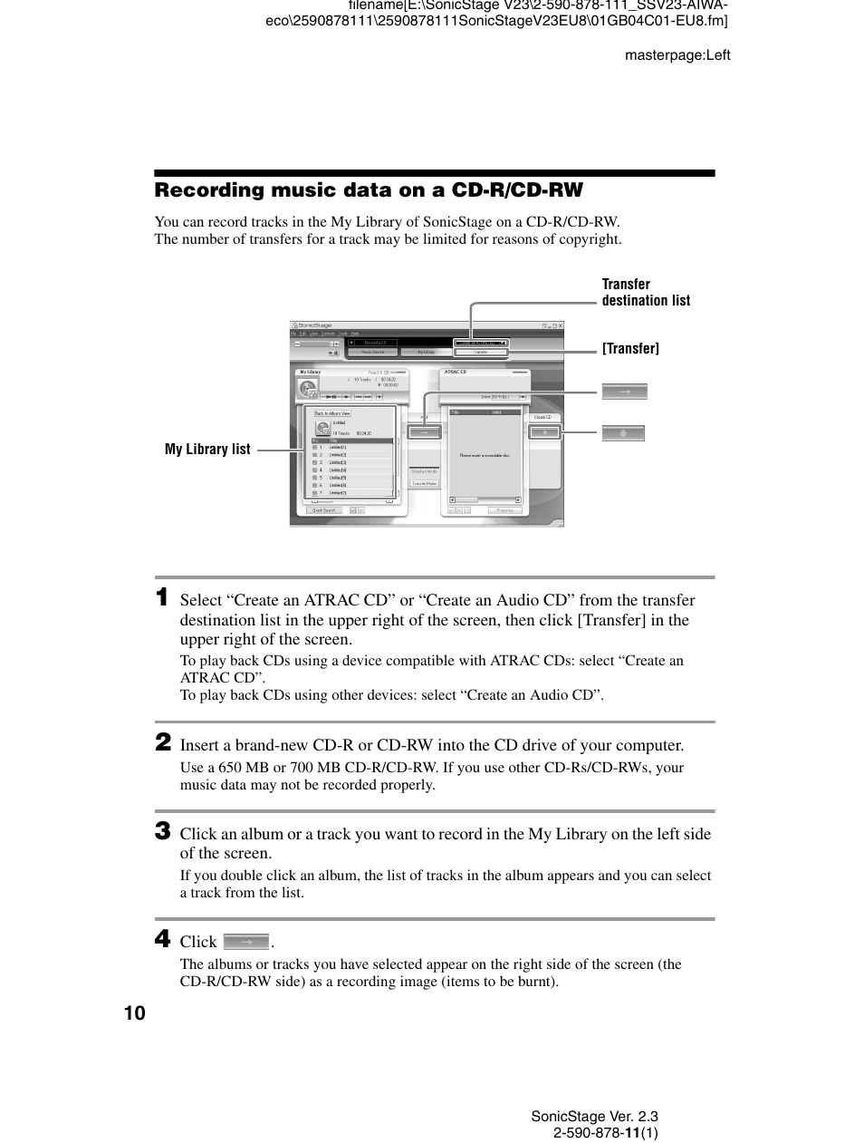 Recording music data on a cd-r/cd-rw | Sony VGF-AP1L User Manual | Page 10 / 20