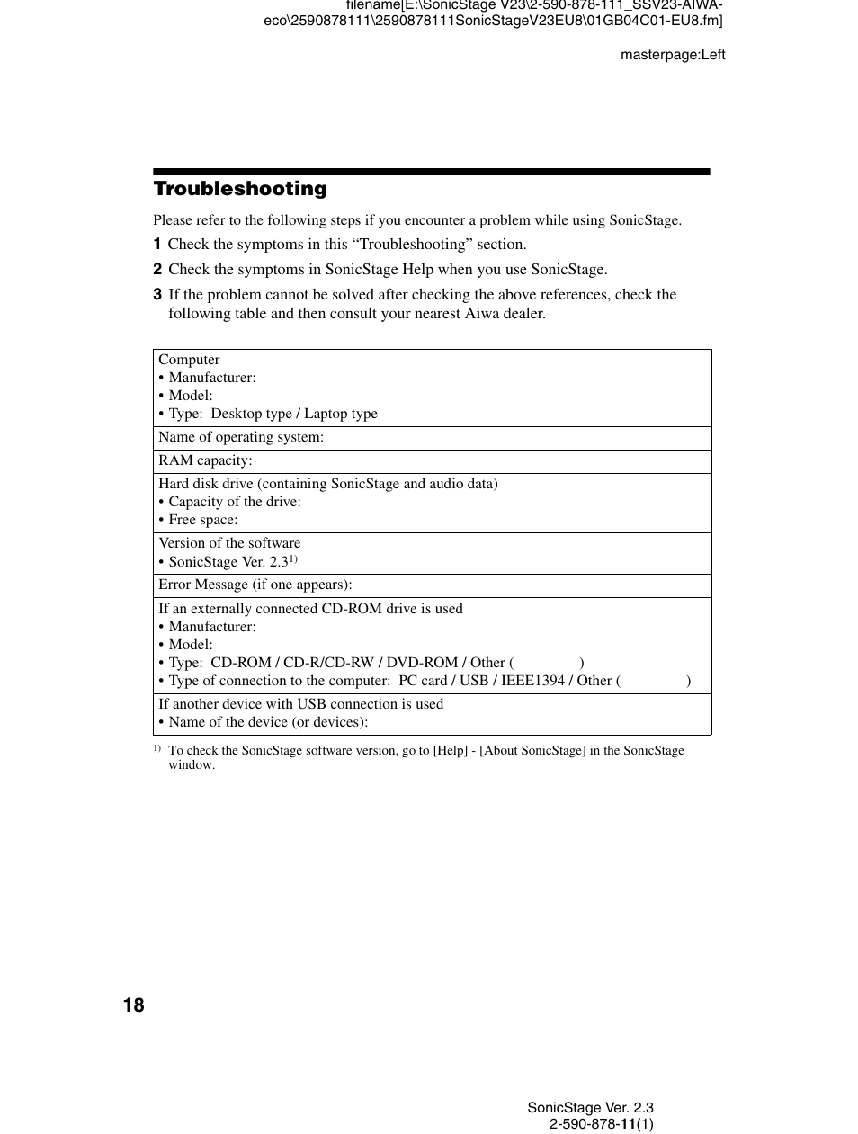 Troubleshooting | Sony VGF-AP1L User Manual | Page 18 / 20