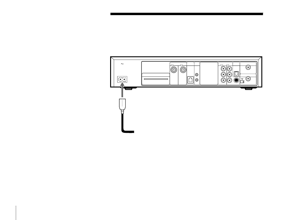 Step 6: connecting the ac power cord, Satellite receiver ac power cord to power outlet | Sony SAT-T60 User Manual | Page 24 / 44