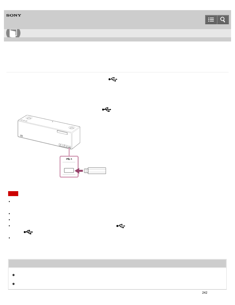 Connecting a usb flash drive, Help guide | Sony SRS-X9 User Manual | Page 255 / 349