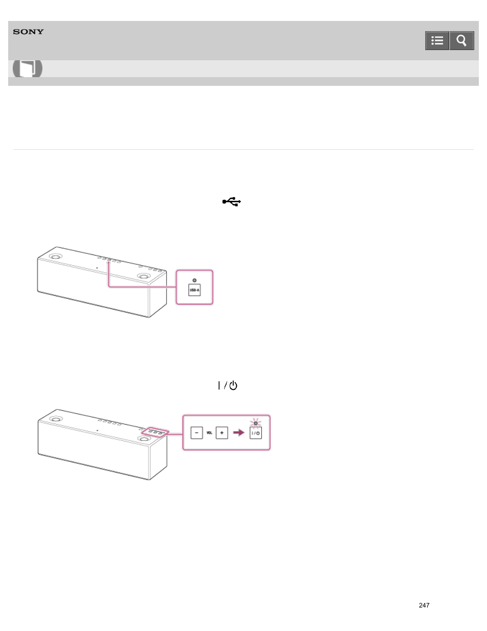 Listening to music on an iphone/ipad/ipod, Help guide | Sony SRS-X9 User Manual | Page 260 / 349