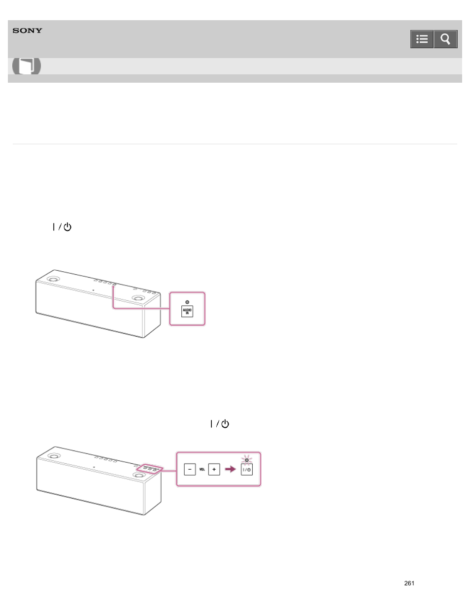Listening to music on a portable audio device, etc, Help guide | Sony SRS-X9 User Manual | Page 274 / 349