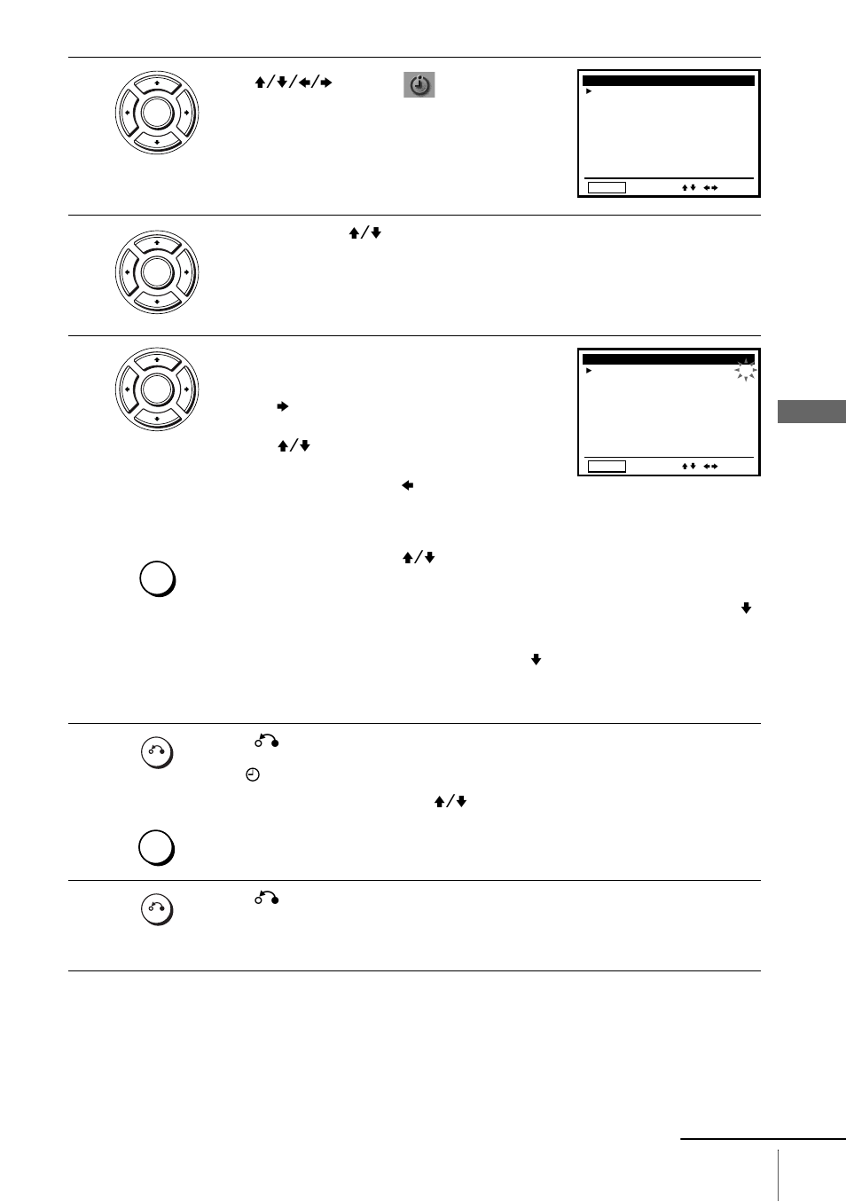 Basic opera tions, Press v/v/b/b to select, Press b to flash each item in turn | Sony SLV-D100 User Manual | Page 41 / 104