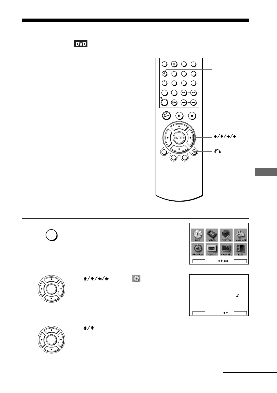 Setting the display or sound track language | Sony SLV-D100 User Manual | Page 55 / 104