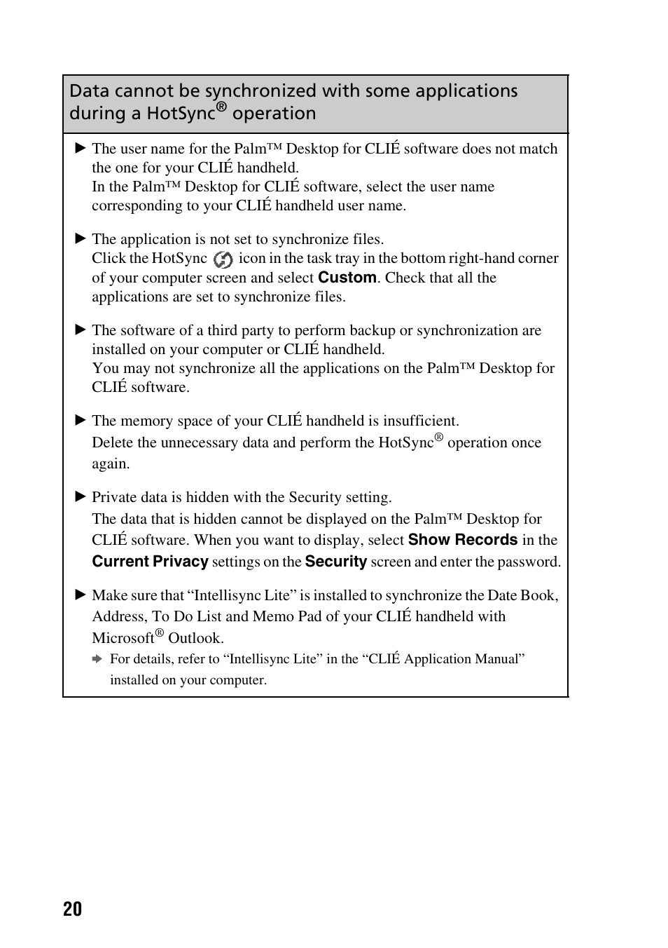Operation | Sony PEG-TG50 User Manual | Page 20 / 56