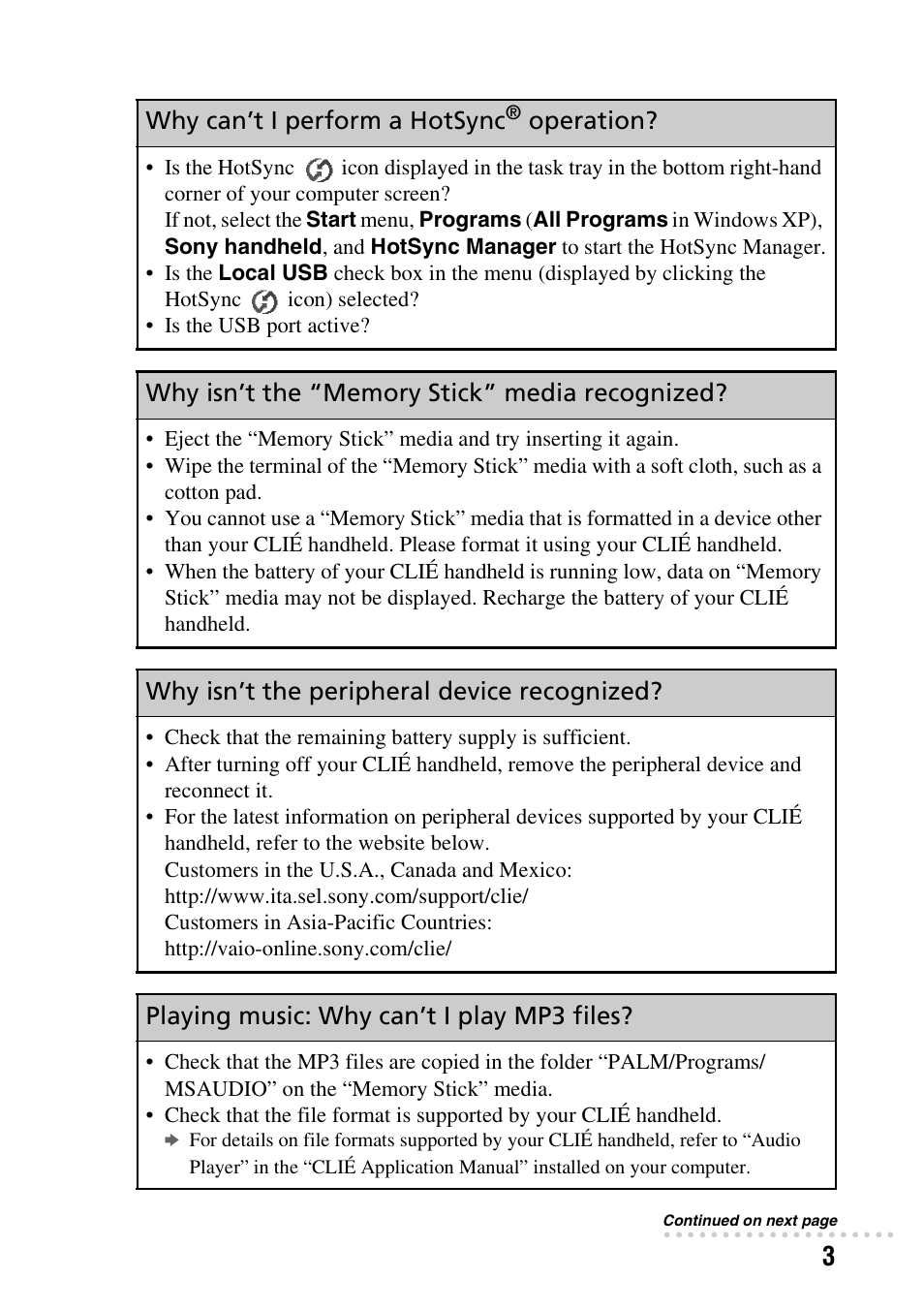 Sony PEG-TG50 User Manual | Page 3 / 56
