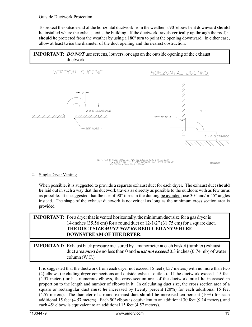 American Dryer Corp. ML-82 III User Manual | Page 17 / 46