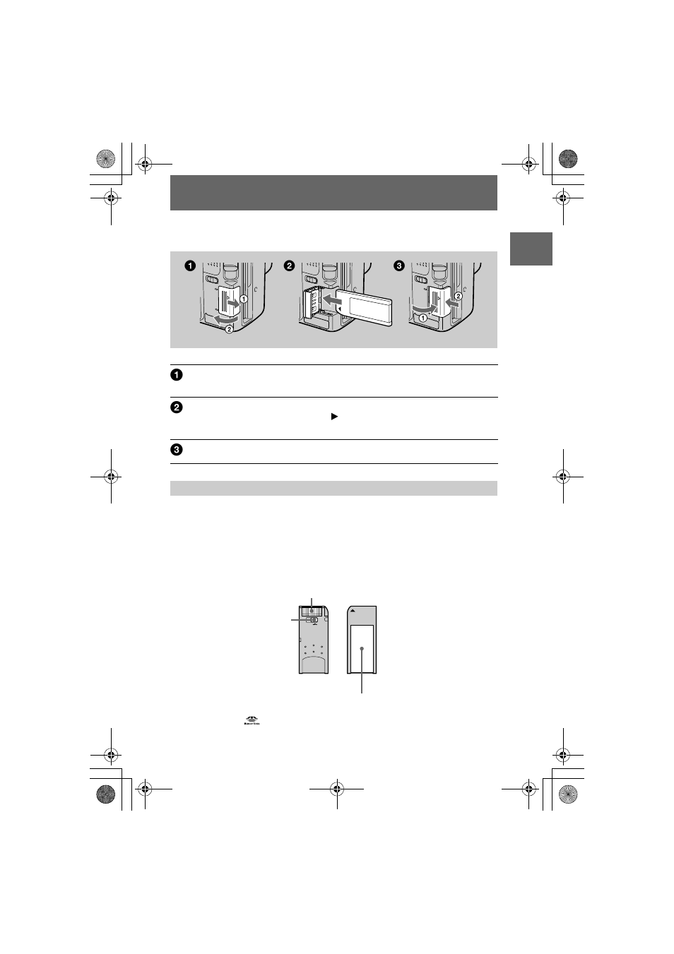 Inserting a “memory stick, T (17) | Sony MVC-FD97 User Manual | Page 17 / 92