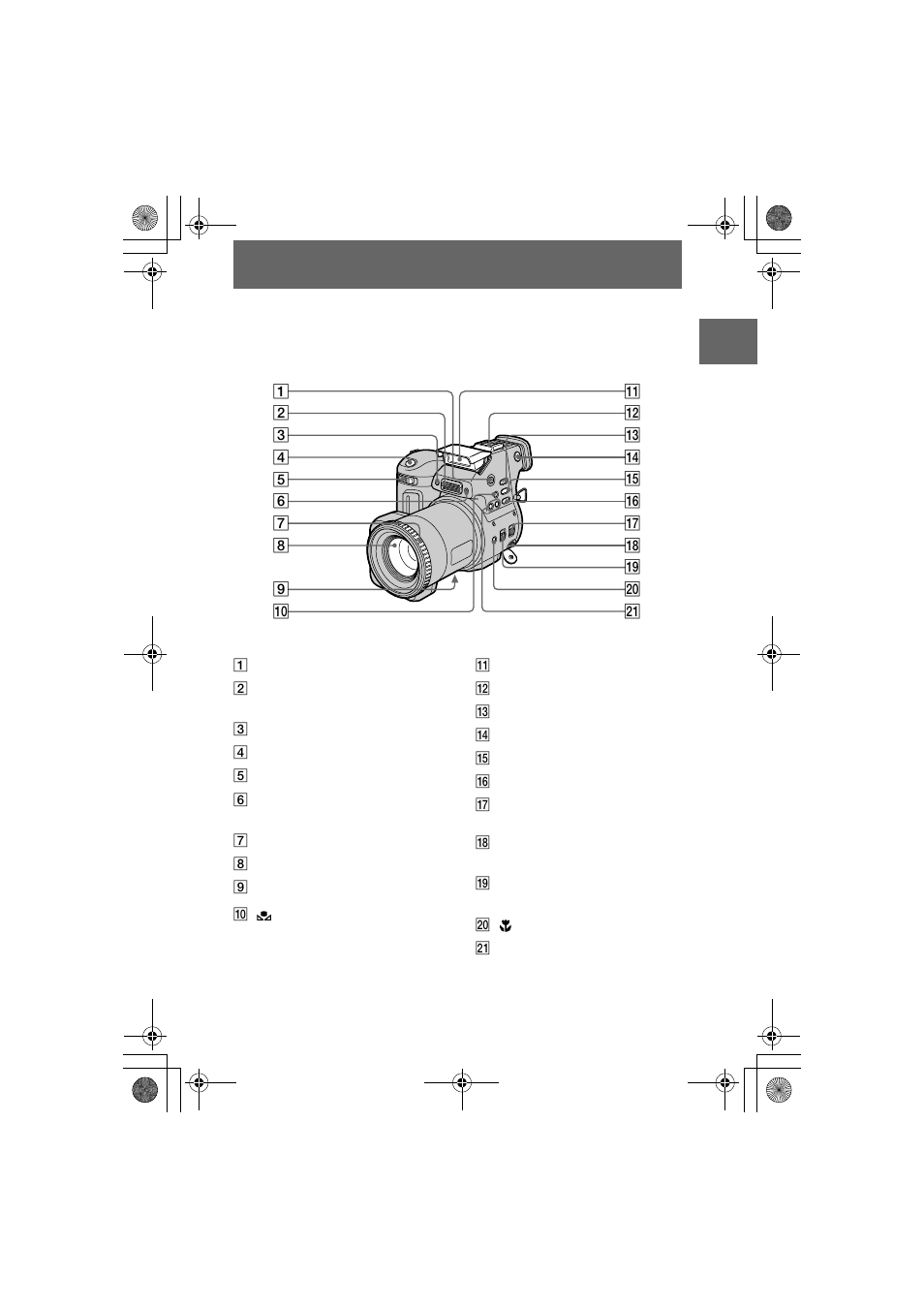 Identifying the parts, Getting started | Sony MVC-FD97 User Manual | Page 7 / 92