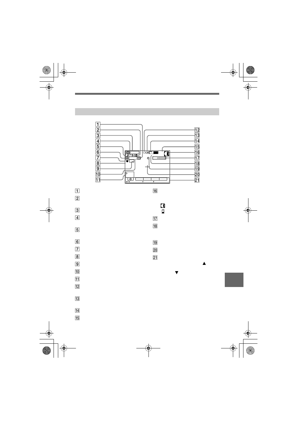 Lcd screen/finder indicators, Ge 89 | Sony MVC-FD97 User Manual | Page 89 / 92
