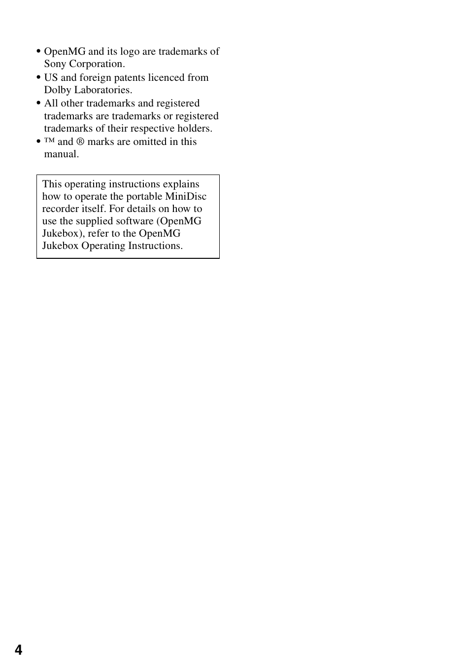 Sony MZ-N1 User Manual | Page 4 / 96