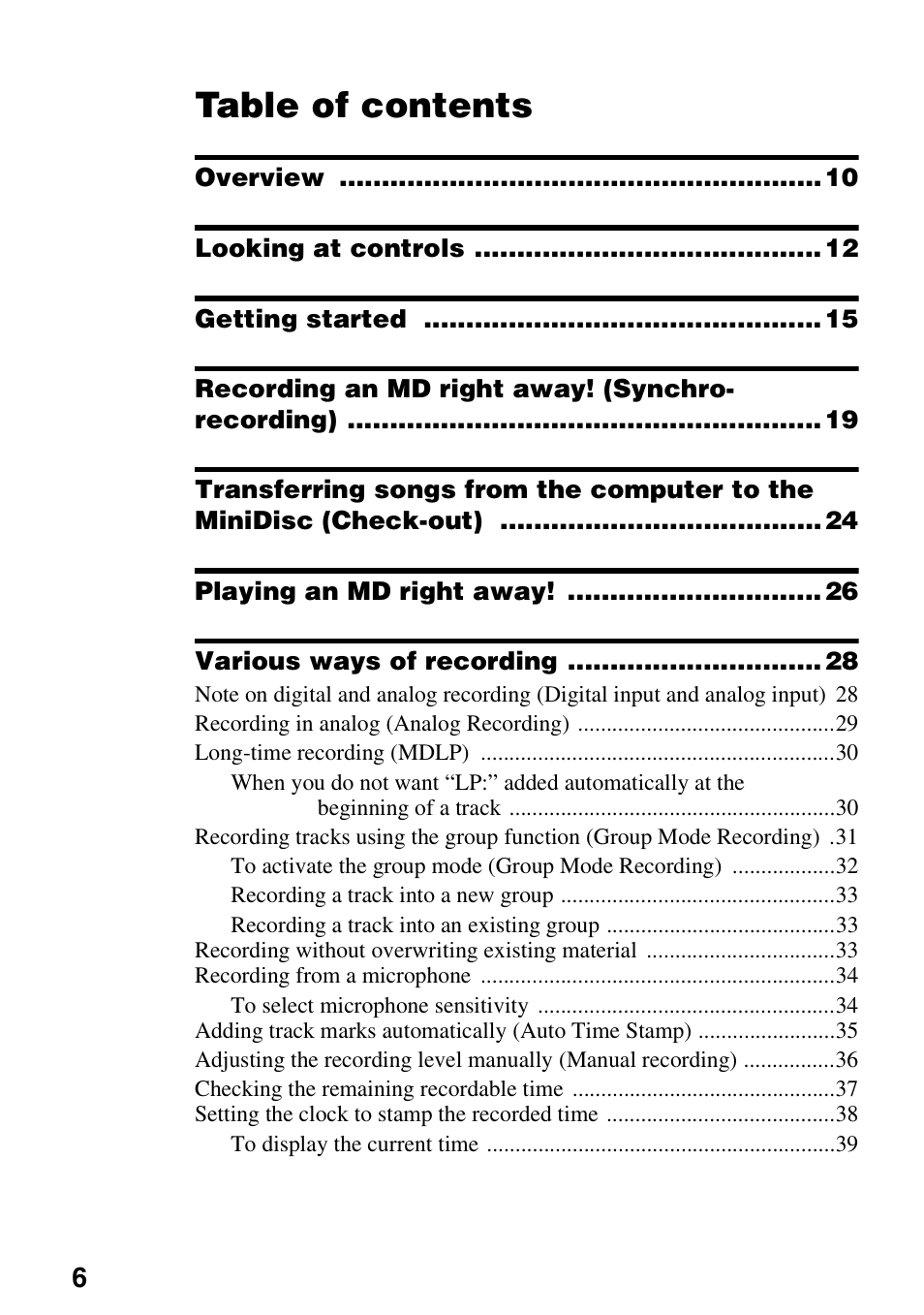 Sony MZ-N1 User Manual | Page 6 / 96
