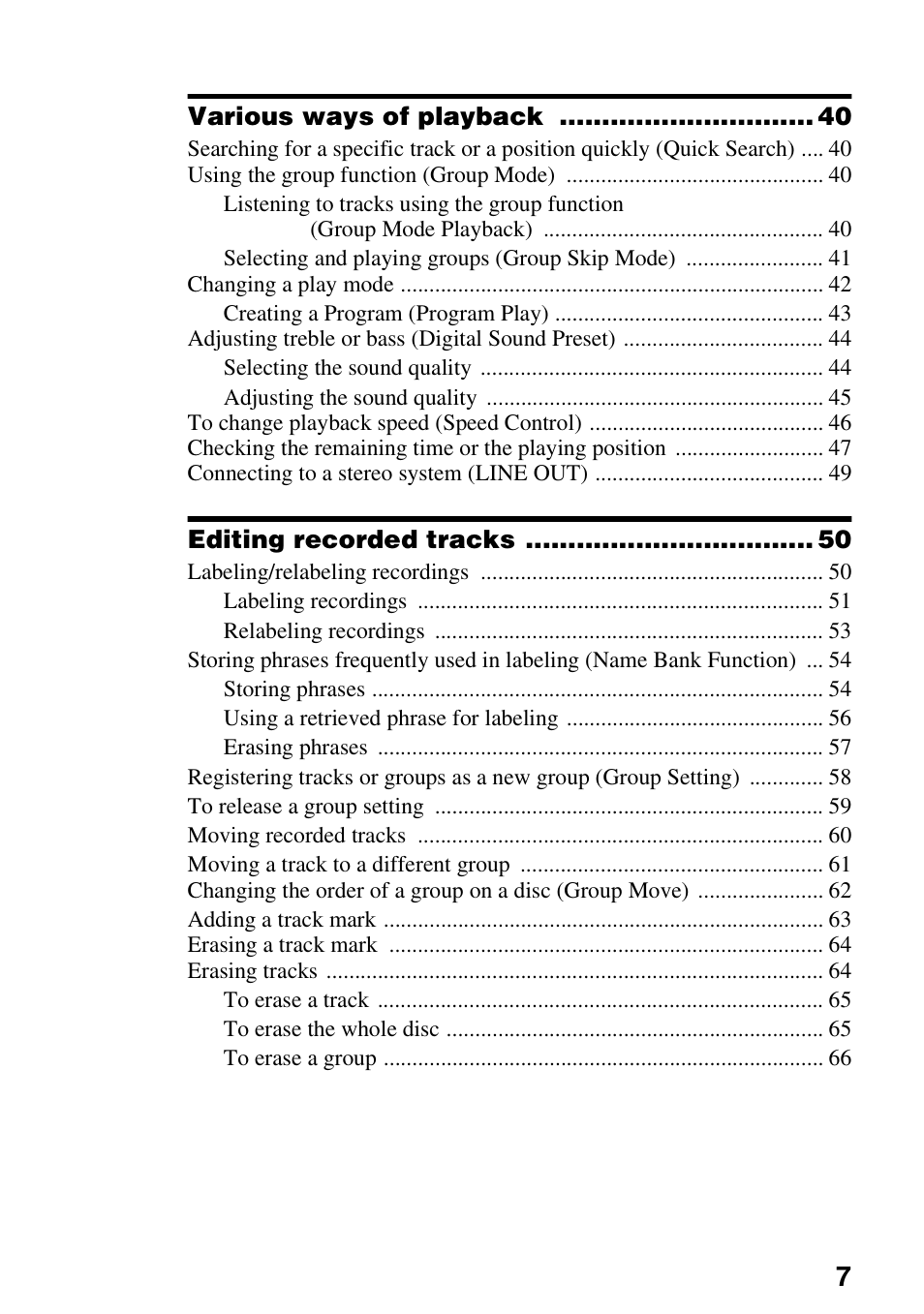 Sony MZ-N1 User Manual | Page 7 / 96