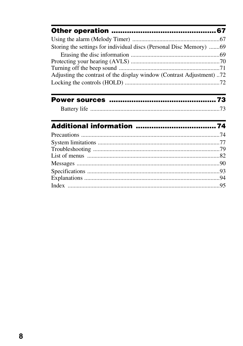 Sony MZ-N1 User Manual | Page 8 / 96