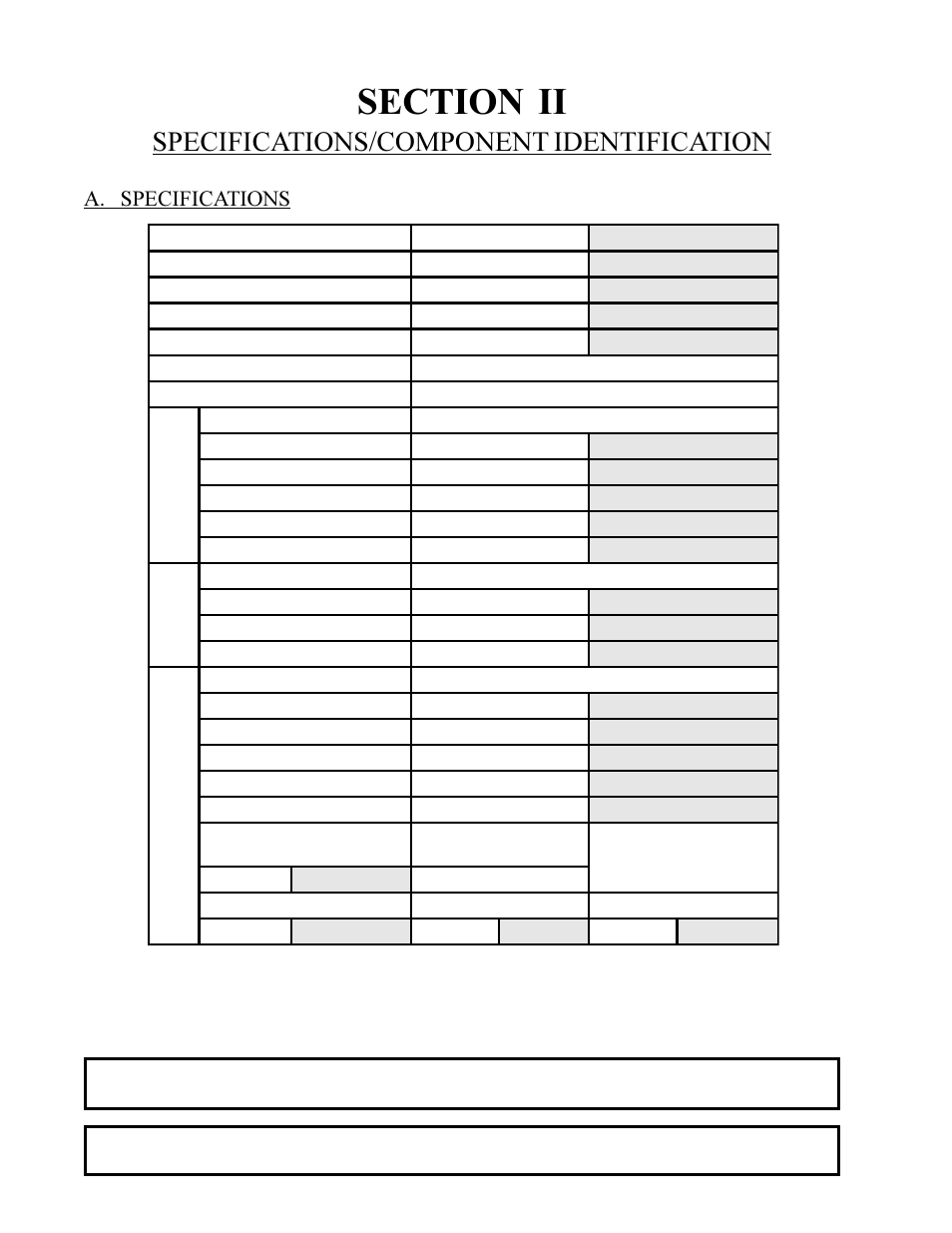 Specifications/component identification, Gas electric steam, A. specifications | American Dryer Corp. ML-75HS User Manual | Page 10 / 56