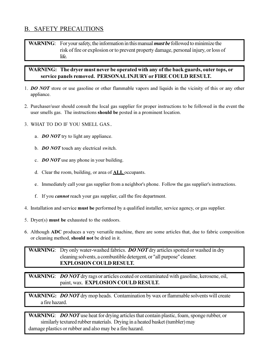 American Dryer Corp. ML-75HS User Manual | Page 8 / 56