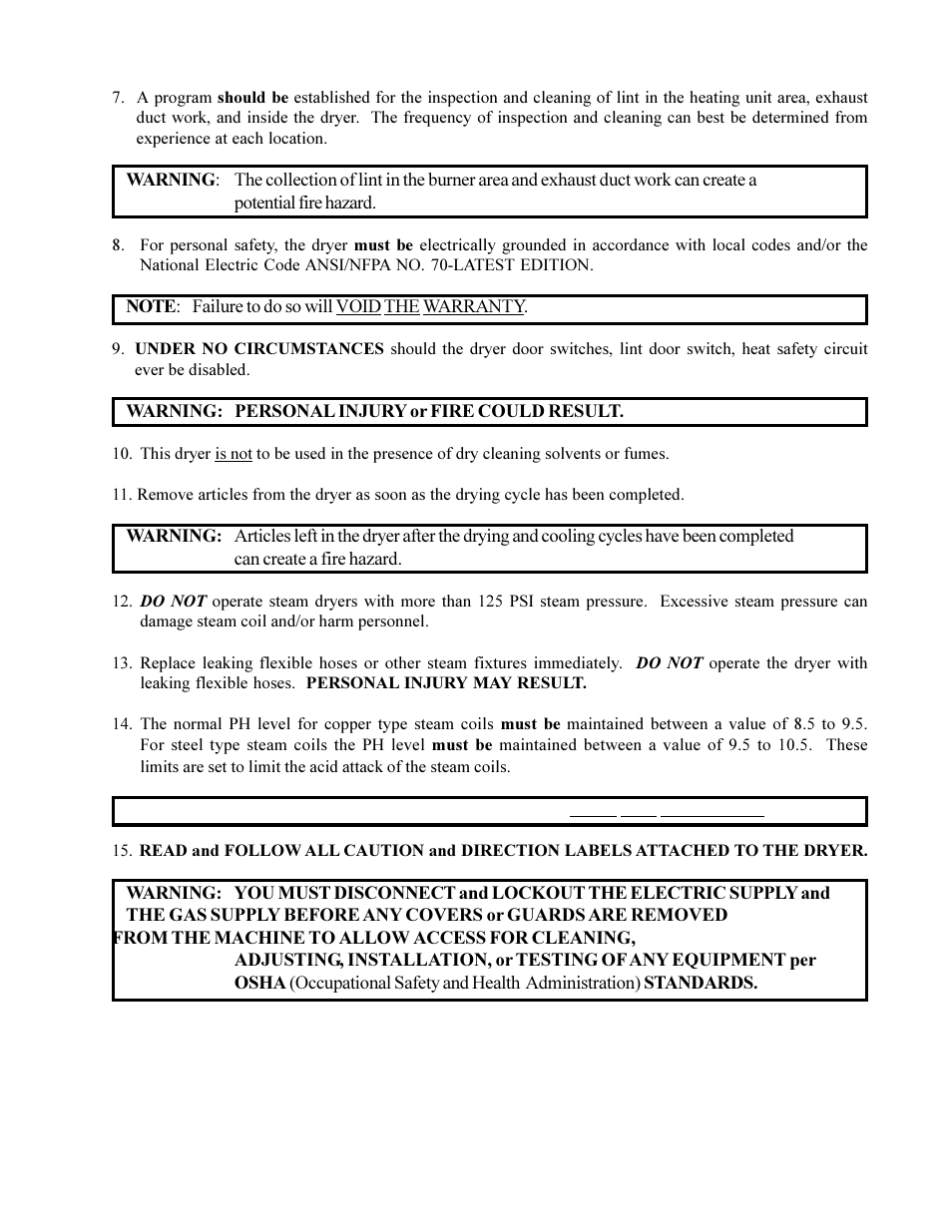 American Dryer Corp. ML-75HS User Manual | Page 9 / 56