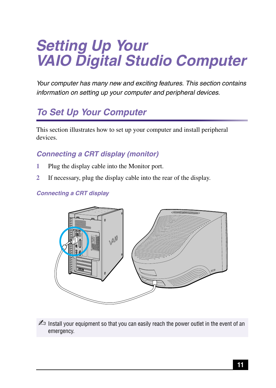 Setting up your vaio digital studio computer | Sony PCV-RX540 User Manual | Page 11 / 56